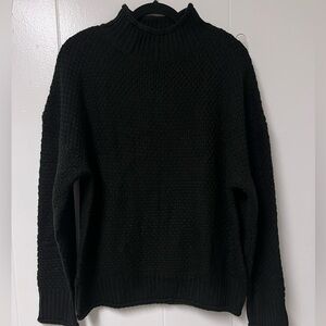 Heavy Knit Texture Turtle Neck Sweater